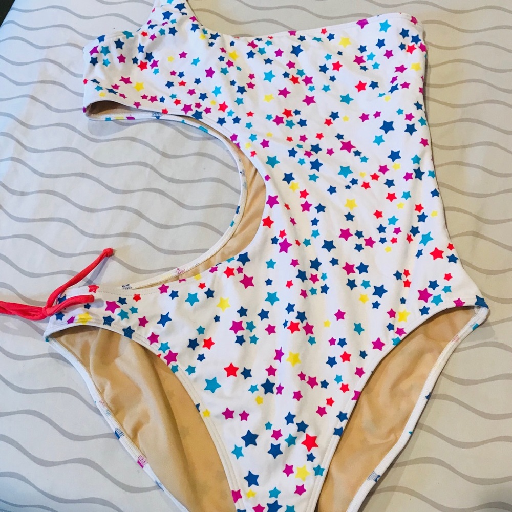 One Piece Cut Out Bathing Suit - VINTAGE!